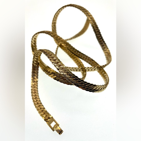 Vintage Gorgeous 30" Textured Gold Tone Thick Chain Necklace - Picture 9 of 9